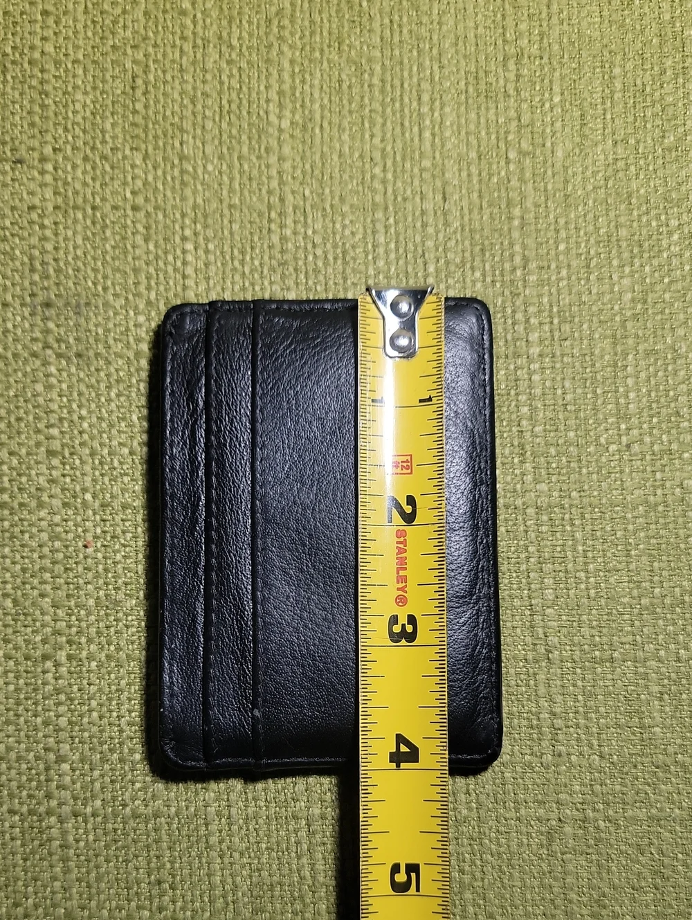 Tory Burch Black Leather Card Holder with Gold Emblem